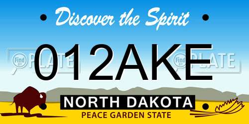 012AKE North Dakota License Plate