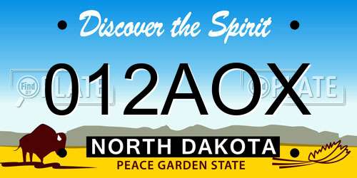 012AOX North Dakota License Plate