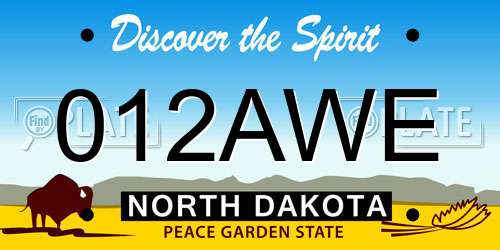 012AWE North Dakota License Plate