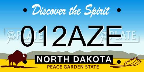 012AZE North Dakota License Plate