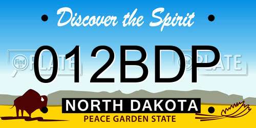 012BDP North Dakota License Plate