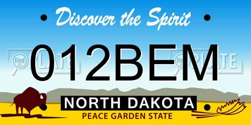 012BEM North Dakota License Plate