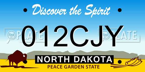 012CJY North Dakota License Plate