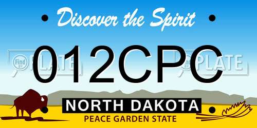 012CPC North Dakota License Plate