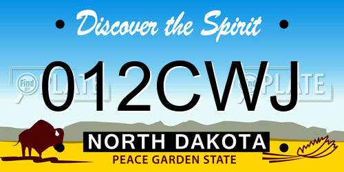 012CWJ North Dakota License Plate