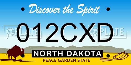 012CXD North Dakota License Plate