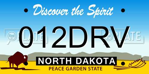 012DRV North Dakota License Plate