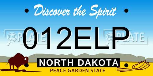 012ELP North Dakota License Plate