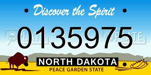 0135975 North Dakota License Plate