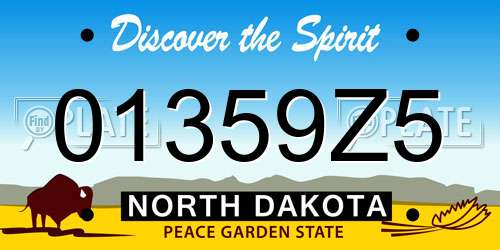 01359Z5 North Dakota License Plate