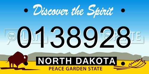 0138928 North Dakota License Plate