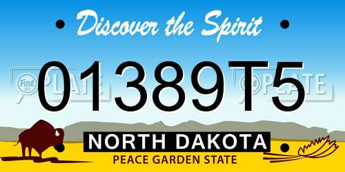 01389T5 North Dakota License Plate