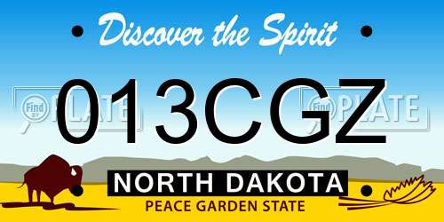 013CGZ North Dakota License Plate