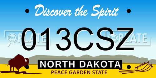 013CSZ North Dakota License Plate
