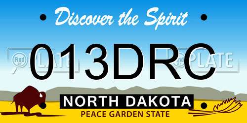 013DRC North Dakota License Plate