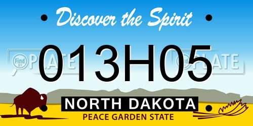 013H05 North Dakota License Plate