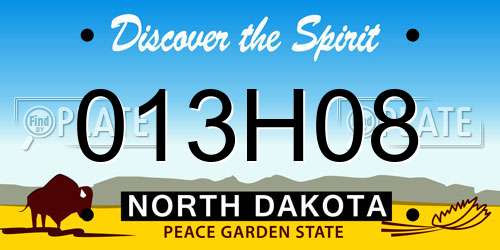 013H08 North Dakota License Plate