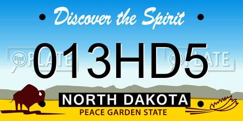 013HD5 North Dakota License Plate
