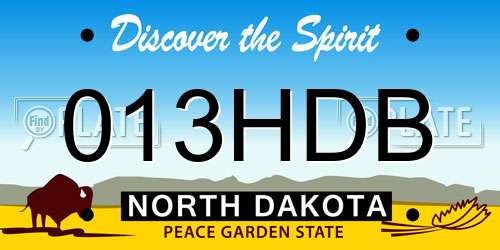 013HDB North Dakota License Plate