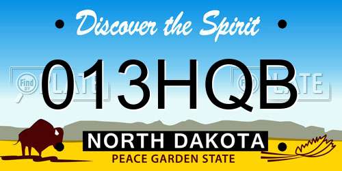 013HQB North Dakota License Plate