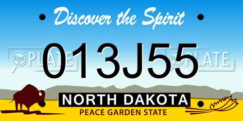 013J55 North Dakota License Plate