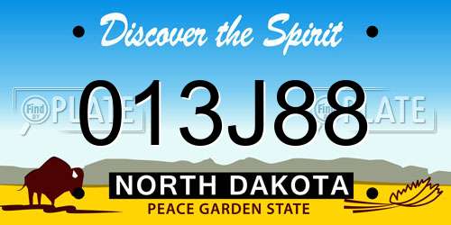 013J88 North Dakota License Plate