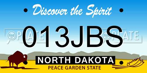 013JBS North Dakota License Plate