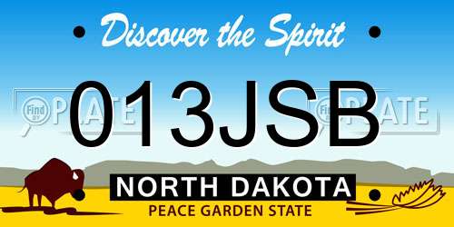 013JSB North Dakota License Plate