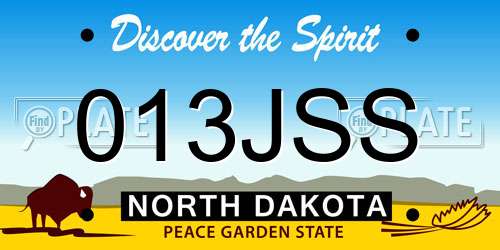 013JSS North Dakota License Plate