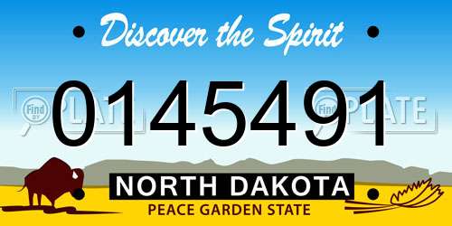 0145491 North Dakota License Plate
