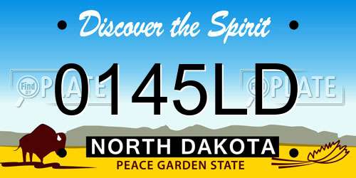 0145LD North Dakota License Plate