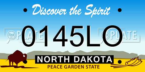0145LO North Dakota License Plate