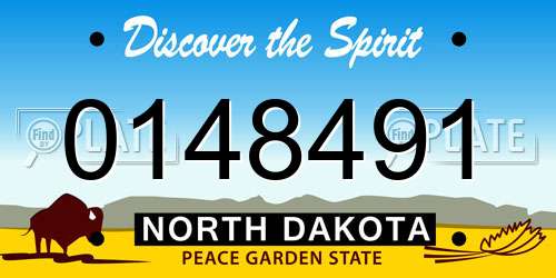 0148491 North Dakota License Plate