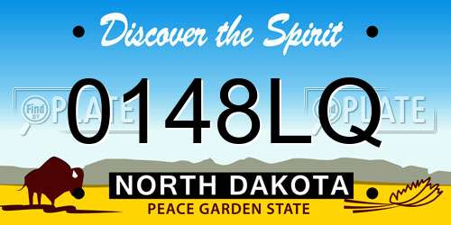 0148LQ North Dakota License Plate