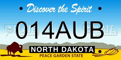 014AUB North Dakota License Plate