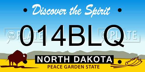 014BLQ North Dakota License Plate