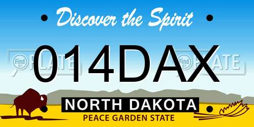 014DAX North Dakota License Plate