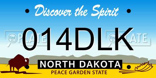 014DLK North Dakota License Plate