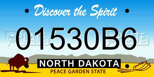 01530B6 North Dakota License Plate