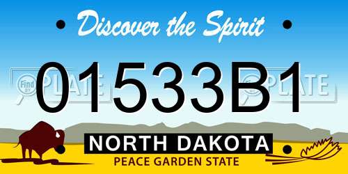 01533B1 North Dakota License Plate