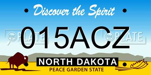 015ACZ North Dakota License Plate