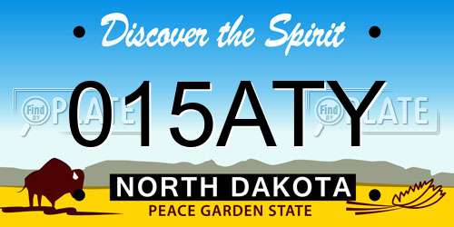 015ATY North Dakota License Plate
