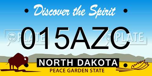 015AZC North Dakota License Plate