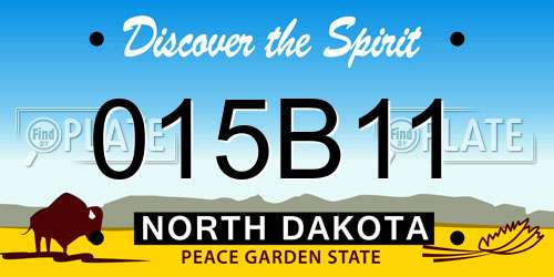015B11 North Dakota License Plate
