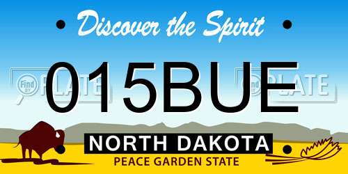 015BUE North Dakota License Plate