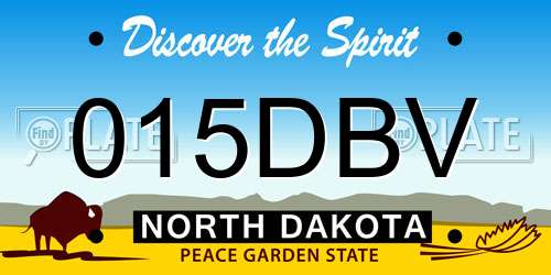 015DBV North Dakota License Plate