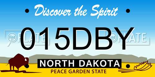 015DBY North Dakota License Plate