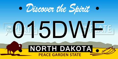 015DWF North Dakota License Plate