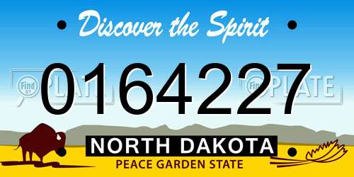 0164227 North Dakota License Plate