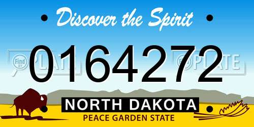 0164272 North Dakota License Plate